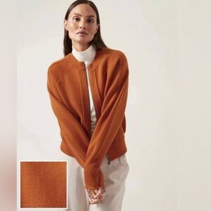Athleta Size XS Sequoia Sweater Rib Knitted Cardigan Foliage Orange